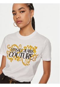 Versace Jeans Couture T-Shirt 77HAHE05 CJ00E Biały Regular Fit. Kolor: biały. Materiał: bawełna #5