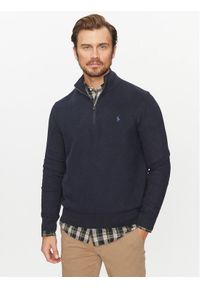 Polo Ralph Lauren Sweter 710932304001 Granatowy Regular Fit. Typ kołnierza: polo. Kolor: niebieski. Materiał: bawełna