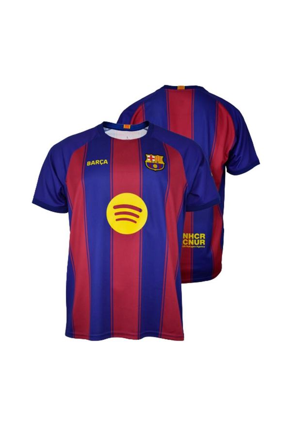 FC Barcelona 25-26 premium koszulka kibica domowego. Kolor: czerwony, wielokolorowy. Materiał: materiał. Sport: piłka nożna