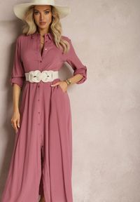 Renee - Ciemnofioletowa Sukienka Hillcrest. Kolor: fioletowy. Długość rękawa: długi rękaw. Typ sukienki: koszulowe. Długość: maxi