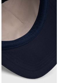 Abercrombie & Fitch czapka z daszkiem kolor niebieski z nadrukiem. Kolor: niebieski. Wzór: nadruk #4