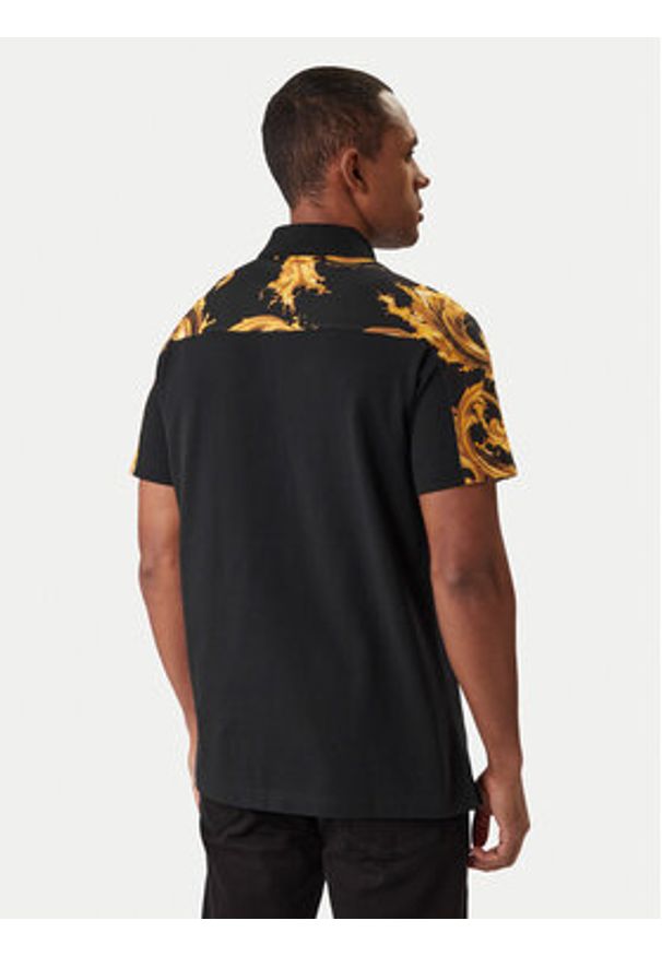 Versace Jeans Couture Polo 80GAG6R1 JS549 Czarny Regular Fit. Typ kołnierza: polo. Kolor: czarny. Materiał: bawełna