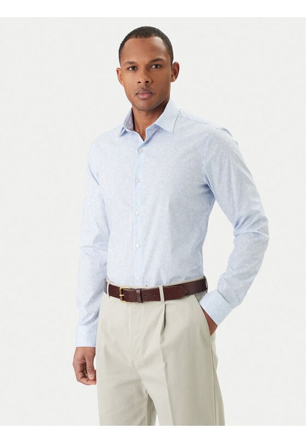 Calvin Klein Koszula LV019EU109 Niebieski Slim Fit. Kolor: niebieski. Materiał: bawełna