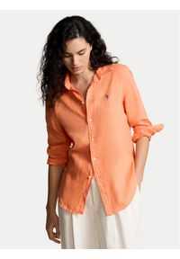 Polo Ralph Lauren Koszula 211920516016 Pomarańczowy Relaxed Fit. Typ kołnierza: polo. Kolor: pomarańczowy. Materiał: len