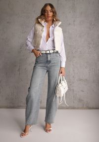 Renee - Jasnoniebieskie Jeansy z Bawełny Barrel Leg High Waist Vezorea. Okazja: na co dzień. Stan: podwyższony. Kolor: niebieski. Sezon: lato. Styl: casual #1