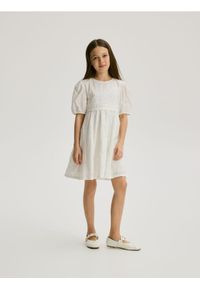 Reserved - Sukienka z cekinami - złamana biel. Materiał: bawełna, tkanina #1
