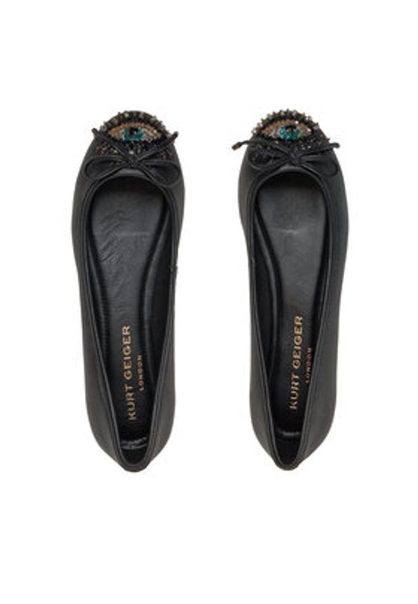Kurt Geiger Baleriny Eye Emb 1289000109 Czarny. Kolor: czarny. Materiał: skóra