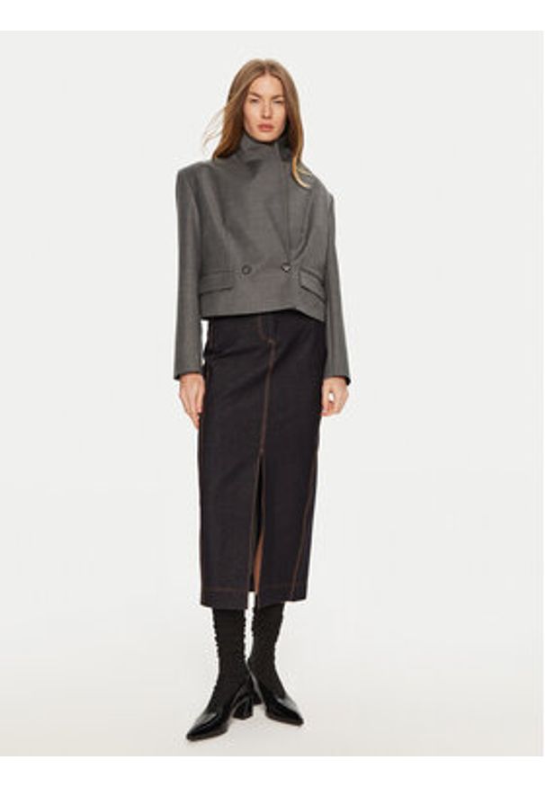 Max Mara Leisure Spódnica jeansowa Breda 2426776058 Granatowy Regular Fit. Kolor: niebieski. Materiał: syntetyk, bawełna