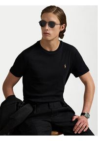 Polo Ralph Lauren T-Shirt 710740727 Czarny Slim Fit. Typ kołnierza: polo. Kolor: czarny. Materiał: bawełna