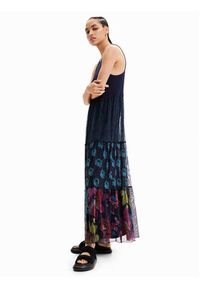 Desigual Sukienka codzienna Dudas 23SWVK90 Granatowy Regular Fit. Okazja: na co dzień. Kolor: niebieski. Materiał: bawełna, syntetyk. Typ sukienki: proste. Styl: casual