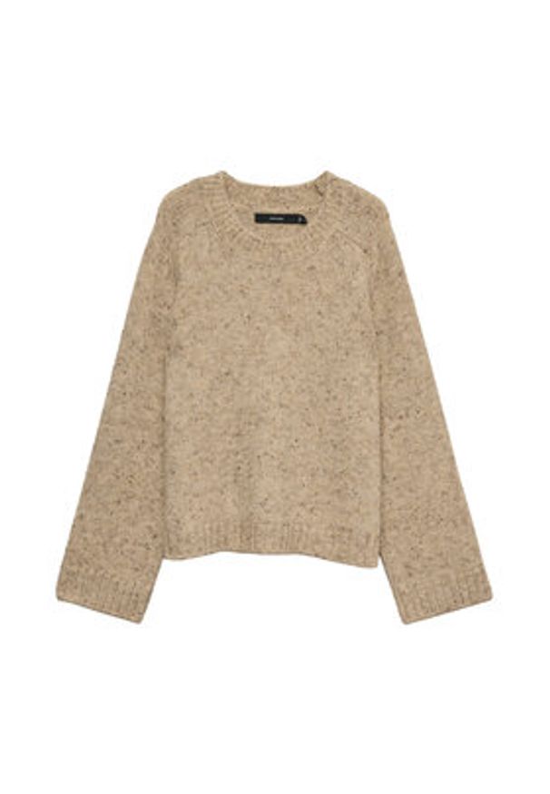 Vero Moda Sweter Ingrid 10331365 Beżowy Regular Fit. Kolor: beżowy. Materiał: syntetyk