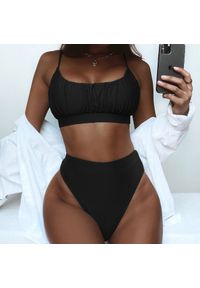 Intica - Strój kąpielowy zabudowany z marszczonym topem na plażę i basen Xochitl. Kolor: zielony. Materiał: tkanina, materiał #4