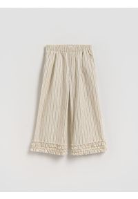 Reserved - Kuloty w paski - złamana biel. Materiał: bawełna. Wzór: paski #1