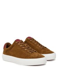 TOMMY HILFIGER - Tommy Hilfiger Sneakersy Premium Dress Cupsole FM0FM05573 Brązowy. Kolor: brązowy. Materiał: zamsz, skóra #4