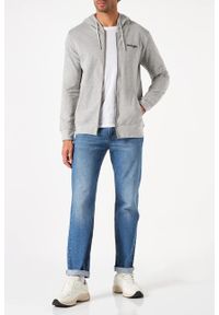 Wrangler - MĘSKA BLUZA WRANGLER ZIP THRU HOODIE MID GREY MEL W6X3HYX37