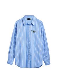 Desigual Koszula Dont Do It 25SWCW16 Niebieski Loose Fit. Kolor: niebieski. Materiał: bawełna #5