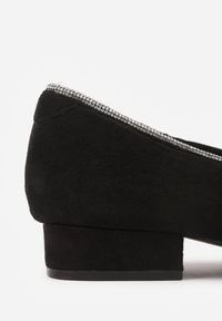 Renee - Czarne Płaskie Balerinki z Cyrkoniową Kokardą Evalene. Okazja: na spacer, do pracy. Kolor: czarny. Sezon: lato. Styl: elegancki #2