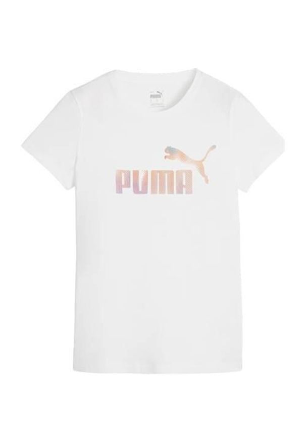 Koszulka sportowa damska Puma Ess+ Summer Daze. Kolor: biały. Materiał: bawełna. Długość rękawa: krótki rękaw. Długość: krótkie