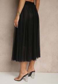 Renee - Czarna Rozkloszowana Spódnica Tiulowa Fenadelia. Okazja: na co dzień. Kolor: czarny. Materiał: tiul. Sezon: wiosna. Styl: sportowy, elegancki, casual