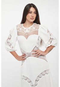 Twinset Milano - Sukienka midi ażurowa TWINSET. Wzór: ażurowy. Długość: midi #2