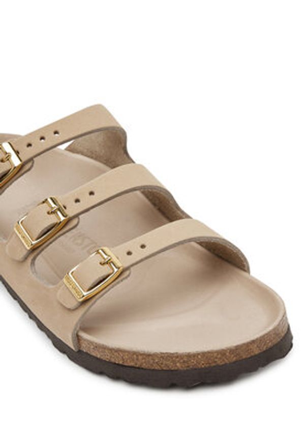 Birkenstock Klapki Florida Fresh 1029480 Beżowy. Kolor: beżowy. Materiał: skóra, nubuk