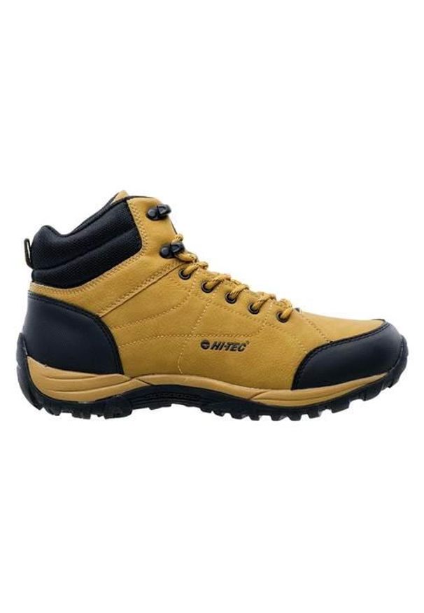 Hi-tec - Buty do chodzenia męskie Hi-Tec Canori Mid. Wysokość cholewki: za kostkę. Zapięcie: sznurówki. Kolor: żółty. Materiał: materiał, syntetyk, guma. Szerokość cholewki: normalna. Sport: turystyka piesza