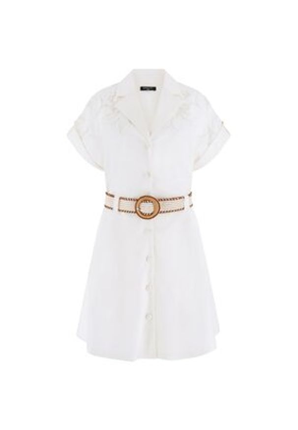 Marciano Guess Sukienka codzienna 182406 Beżowy Classic Fit. Okazja: na co dzień. Kolor: kremowy, beżowy. Materiał: bawełna. Typ sukienki: proste. Styl: casual