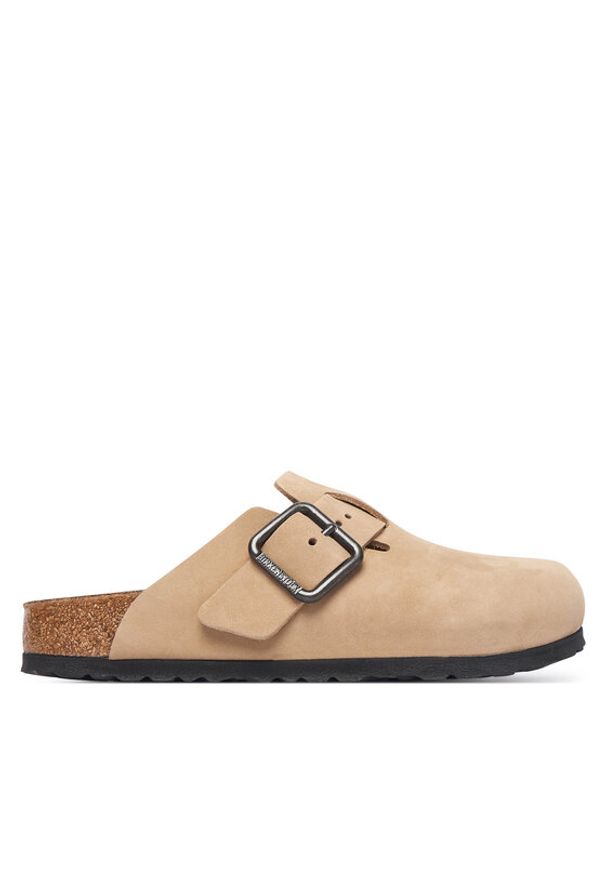Birkenstock Klapki Boston Wire Buckle 1031573 Beżowy jasny. Kolor: beżowy. Materiał: nubuk, skóra