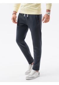 Ombre Clothing - Spodnie męskie dresowe P866 - grafitowe - XXL. Kolor: szary. Materiał: dresówka. Styl: klasyczny
