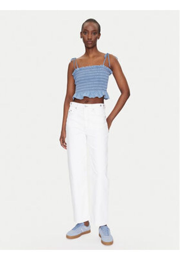 Tommy Jeans Jeansy Layla DW0DW20018 Biały Straight Fit. Kolor: biały
