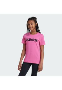 Adidas - Essentials Linear Logo Cotton Slim Fit Tee. Kolor: wielokolorowy, różowy, czarny