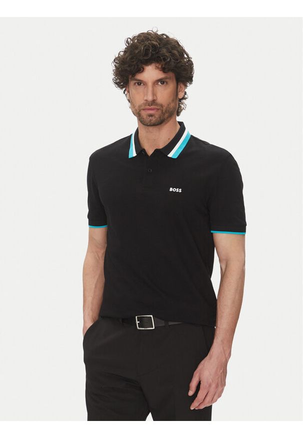 BOSS Polo Paddy Ap Heritage 50538101 Czarny Regular Fit. Typ kołnierza: polo. Kolor: czarny. Materiał: bawełna