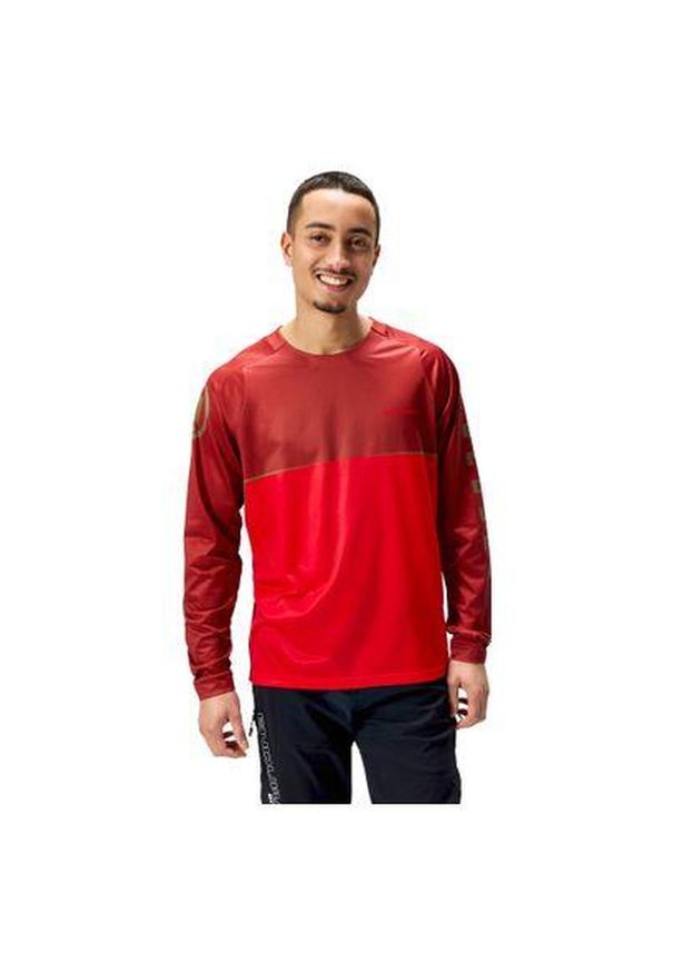 ENDURA - Longsleeve rowerowy męski Endura Core Printed. Kolor: wielokolorowy, szary, czerwony. Długość rękawa: długi rękaw. Sport: kolarstwo