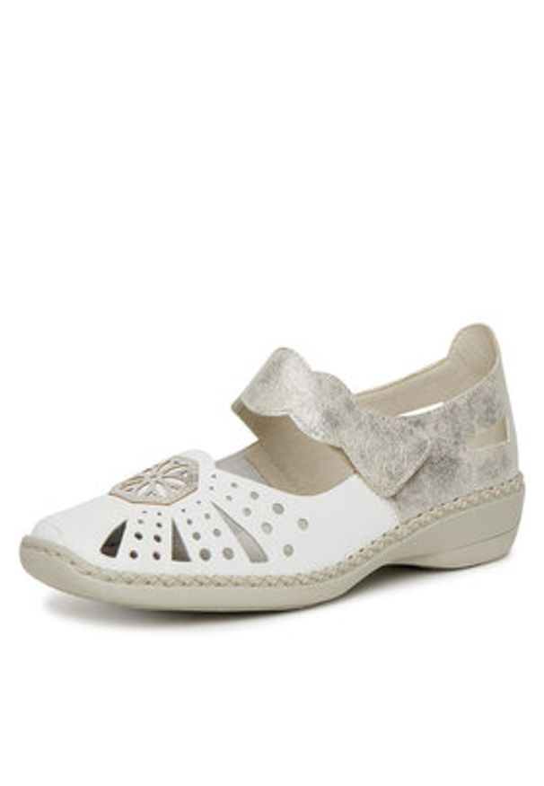 Rieker Półbuty 41368-80 Biały. Kolor: biały. Materiał: skóra