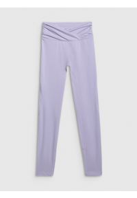 4f - 4F Legginsy do jogi i pilatesu szybkoschnące damskie - niebieskie L. Stan: podwyższony. Kolor: niebieski. Materiał: materiał, elastan, włókno, dzianina. Długość: długie. Sport: joga i pilates