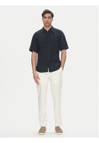 BOSS Koszula 50537382 Granatowy Regular Fit. Kolor: niebieski. Materiał: len #2