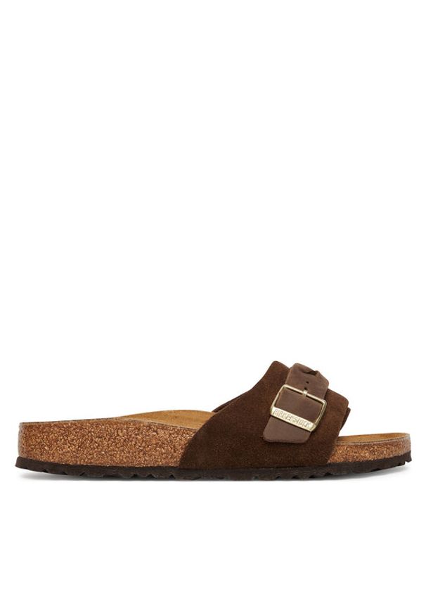 Birkenstock Klapki Oita Braided 1031734 Brązowy. Kolor: brązowy. Materiał: zamsz, skóra