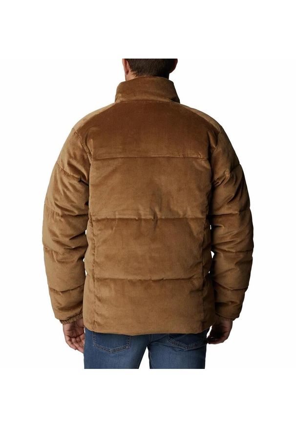 columbia - Kurtka Turystyczna Puchowa Męska Columbia Puffect Corduroy Jacket. Kolor: brązowy. Materiał: puch. Sport: turystyka piesza