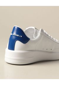 GOLDEN GOOSE - Sneakersy Purestar z niebieską piętą. Kolor: biały. Wzór: aplikacja #7