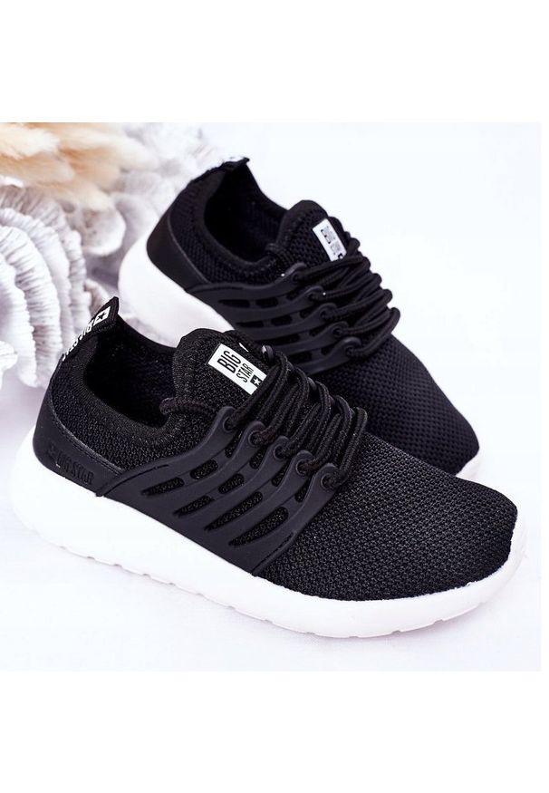 Big-Star - Dziecięce Sportowe Buty Sneakersy Big Star HH374216 Czarne. Kolor: czarny. Materiał: materiał