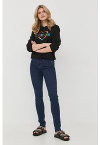 Love Moschino jeansy damskie medium waist. Kolor: niebieski #4