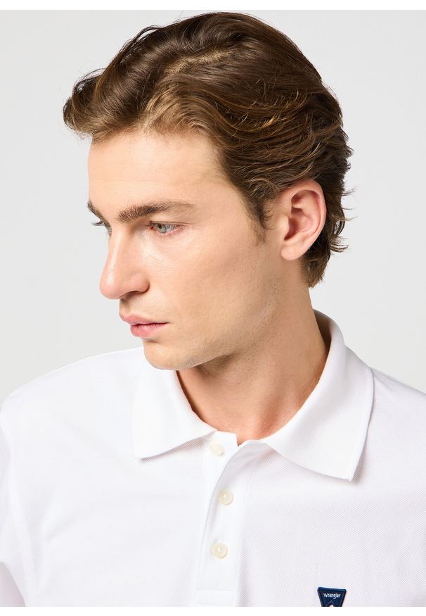 Wrangler - MESKA KOSZULKA POLO WRANGLER POLO SHIRT BRIGHT WHITE 112362386. Typ kołnierza: polo