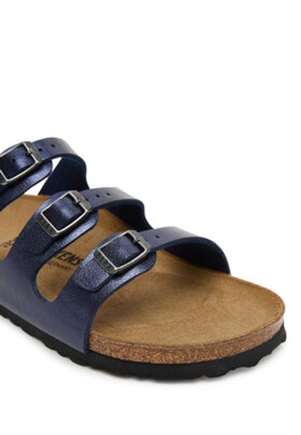 Birkenstock Klapki Florida 1030316 Granatowy. Kolor: niebieski. Materiał: skóra