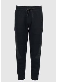 Emporio Armani - EMPORIO ARMANI Spodnie dresowe męskie. Kolor: czarny. Materiał: dresówka. Wzór: nadruk #1