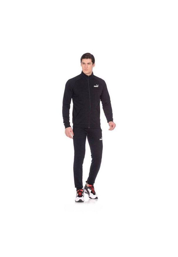 Dres męskie Puma Clean Sweat. Kolor: czarny. Materiał: dresówka. Sport: fitness