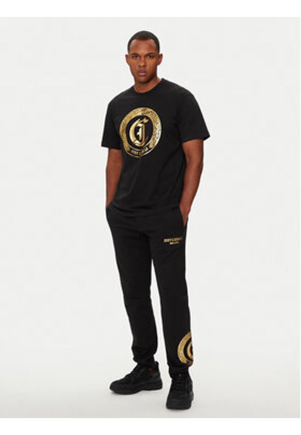 Just Cavalli T-Shirt 77OAHT01 Czarny Regular Fit. Kolor: czarny. Materiał: bawełna