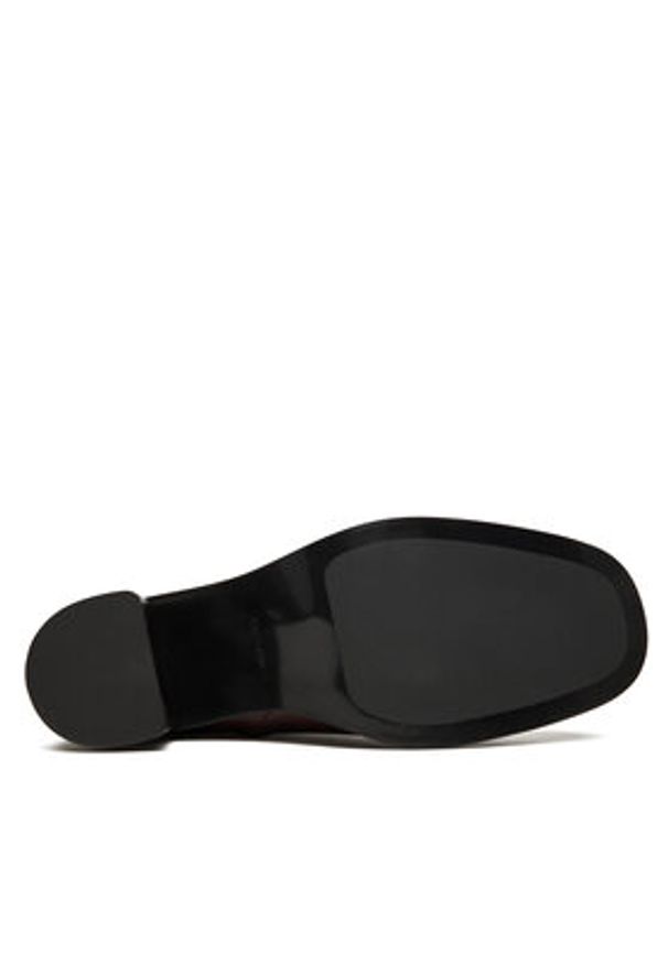 Calvin Klein Botki Block Heel Zip Boot Lth HW0HW02593 Bordowy. Kolor: czerwony. Materiał: skóra