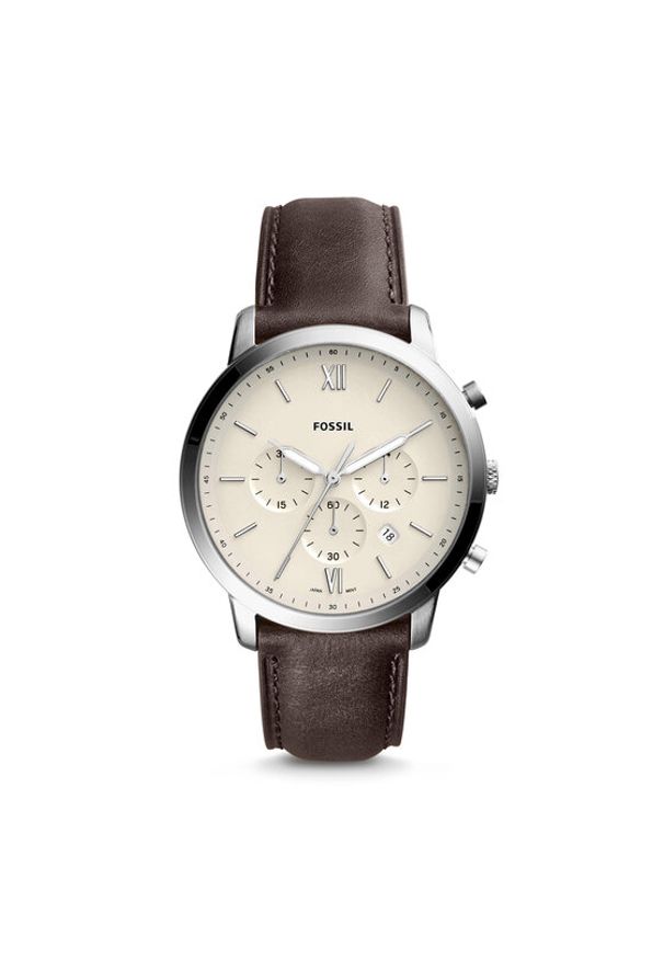 Fossil Zegarek Neutra Chrono FS5380 Brązowy. Kolor: brązowy. Materiał: skóra