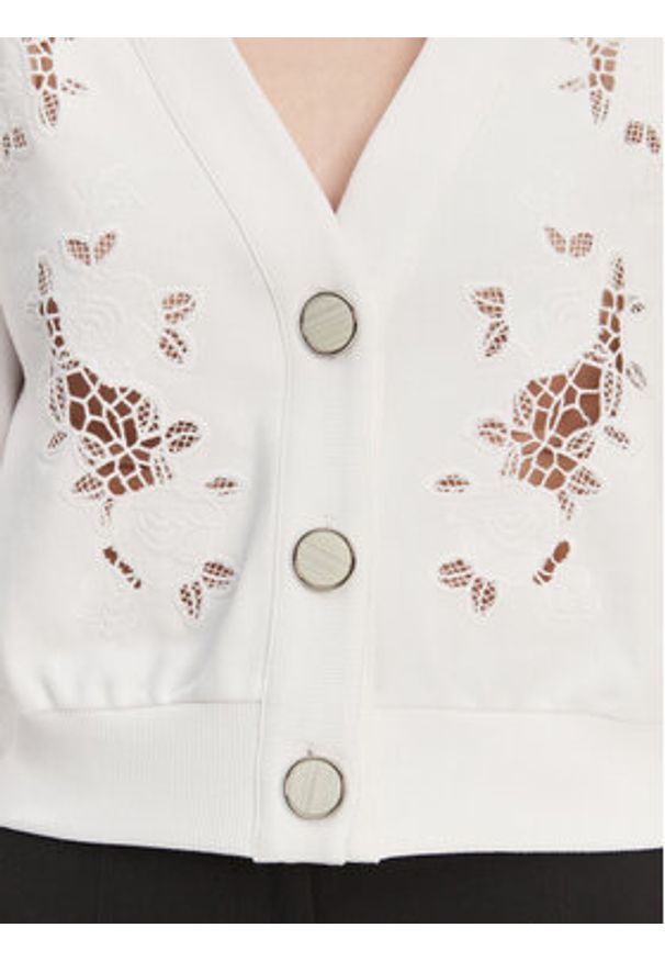 Guess Kardigan W5GQ11 KCWY1 Biały Regular Fit. Kolor: biały. Materiał: bawełna
