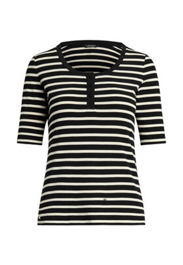 Lauren Ralph Lauren - LAUREN RALPH LAUREN Bluzka 200971086002 Czarny Slim Fit. Kolor: czarny. Materiał: bawełna